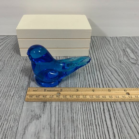 Vintage 1999 Bluebird Of Happiness Leonard Ward Art Glass Bird Figurine - Picture 7 of 8